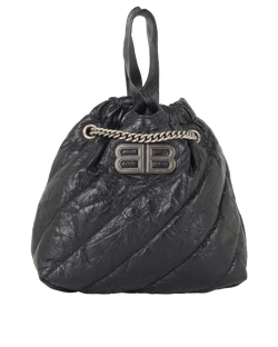 Quilted Crush XS Tote, Leather, Black,781796, DB, 2*